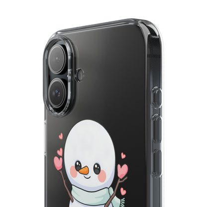 Kawaii Snowman Phone Case, Cute Winter Cheer