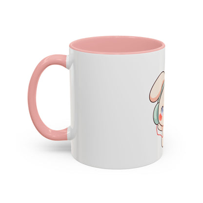 Kawaii Bunny Music Mug, Cute Accent Coffee Mug