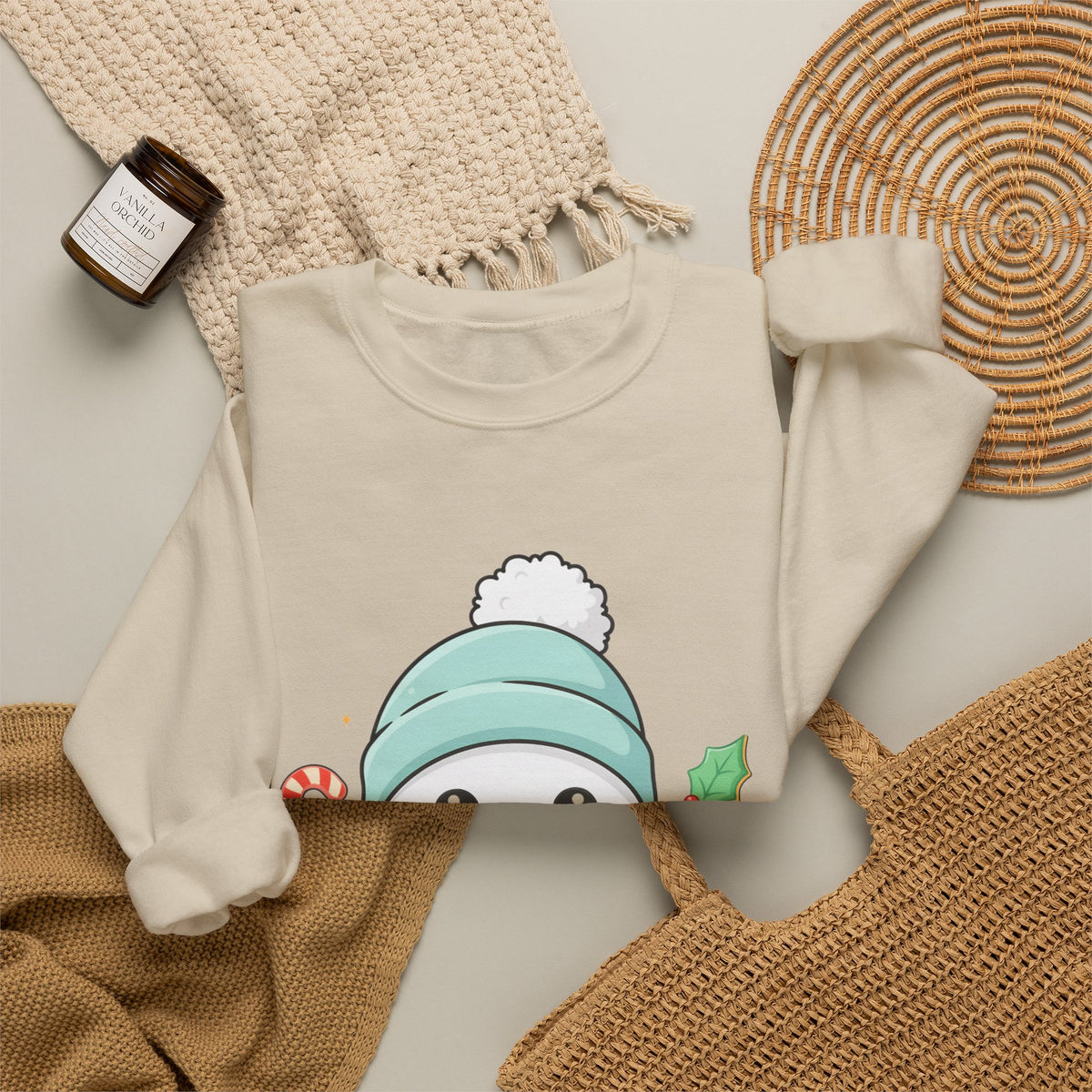 Christmas Snowman Baking Sweatshirt – Kawaii Holiday Crewneck