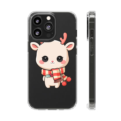 Christmas Reindeer Phone Case, Cute Kawaii Holiday Gift