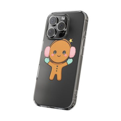 Kawaii Gingerbread Phone Case, Cute Winter Character