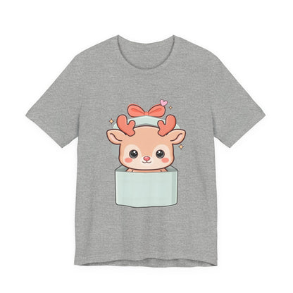 Kawaii Reindeer T-Shirt – Cute Gift Box Christmas Tee
