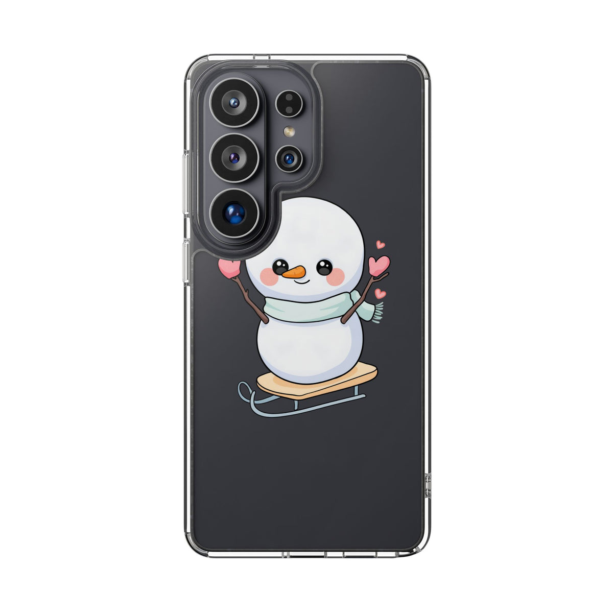 Kawaii Snowman Phone Case, Cute Winter Cheer