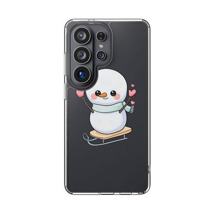 Kawaii Snowman Phone Case, Cute Winter Cheer
