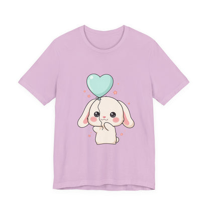 Kawaii Bunny T-Shirt with Balloon – Cute Chibi Rabbit Tee
