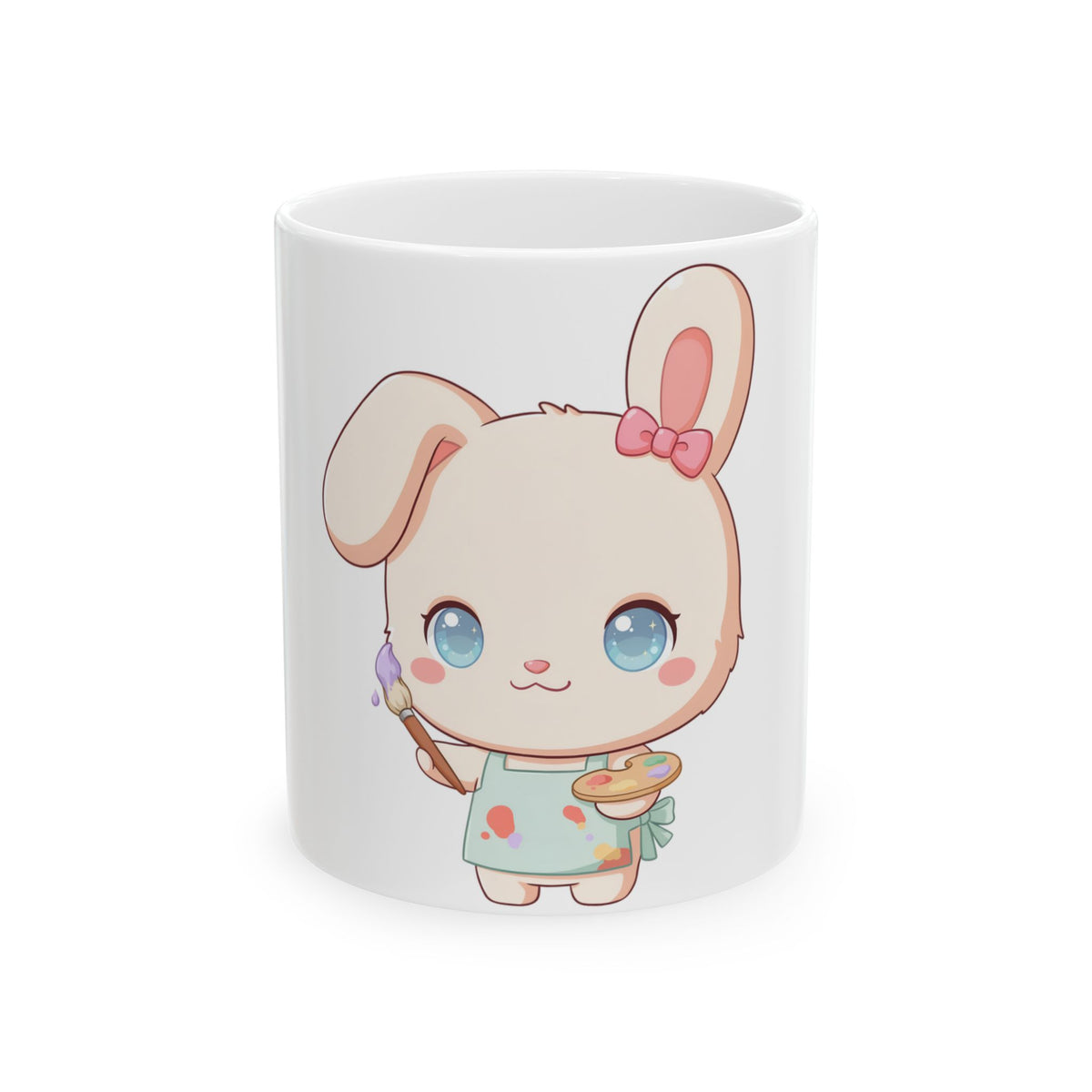 Kawaii Bunny Mug for Artists and Cute Art Lovers