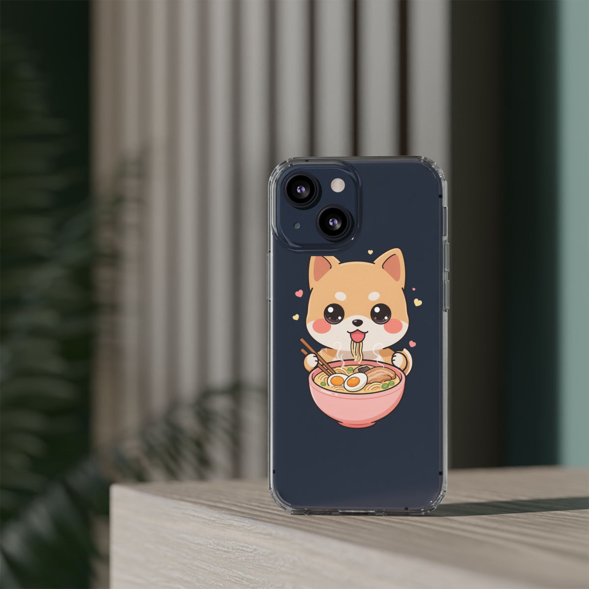Kawaii Shiba Inu Ramen Clear Impact-Resistant Case