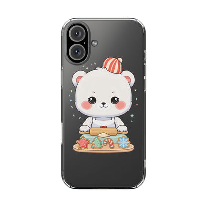 Christmas Bear Cookie Baking Clear Phone Case
