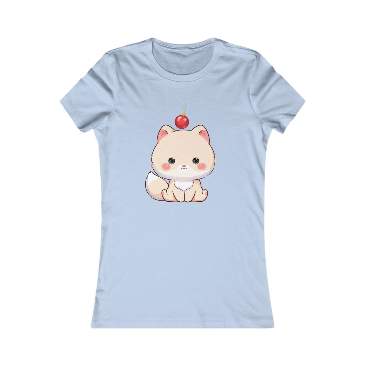 Kawaii Arctic Fox Christmas Tee for Holiday Decorating