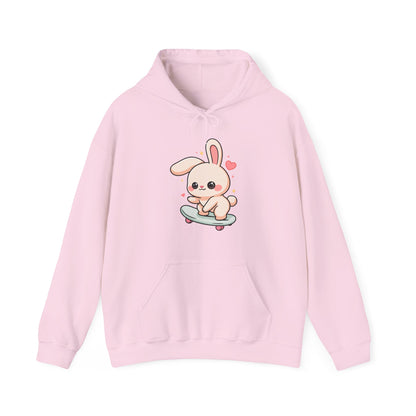 Kawaii Bunny Skateboard Hoodie, Cute Skater Gift