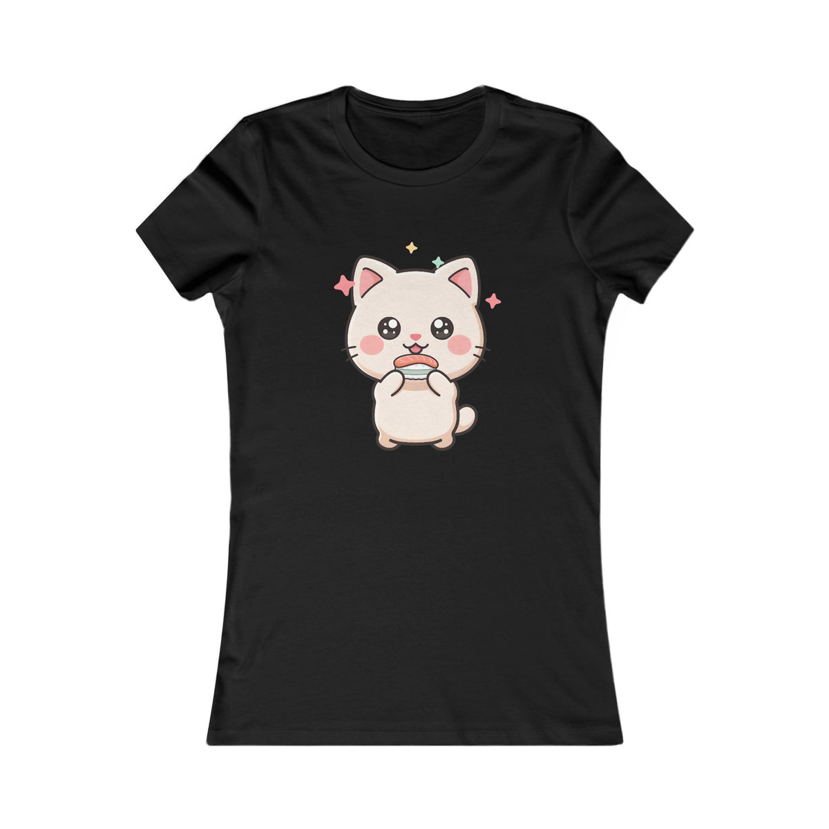 Kawaii Cat Sushi Women's Tee for Cute Casual Outfits