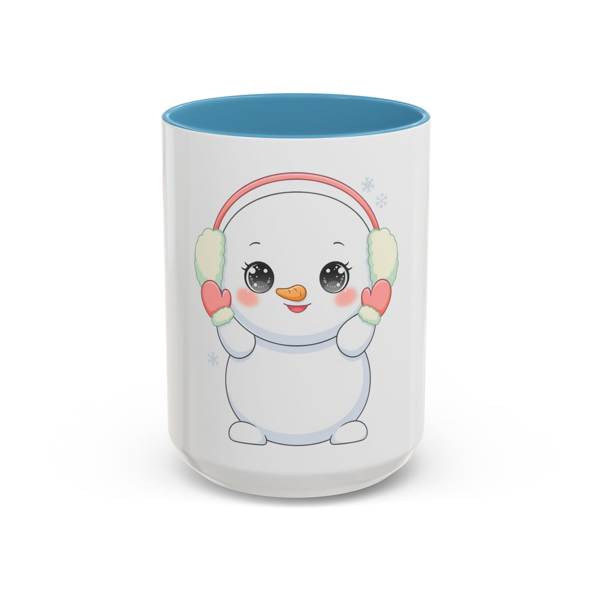Kawaii Snowman Accent Coffee Mug for Cozy Winter Sips