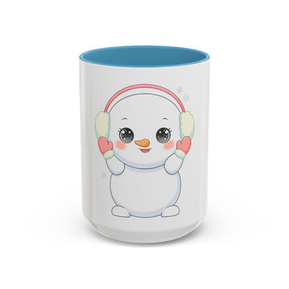 Kawaii Snowman Accent Coffee Mug for Cozy Winter Sips