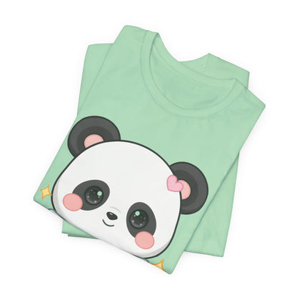 Kawaii Panda T-Shirt, Cozy Blanket Chibi Animal Tee
