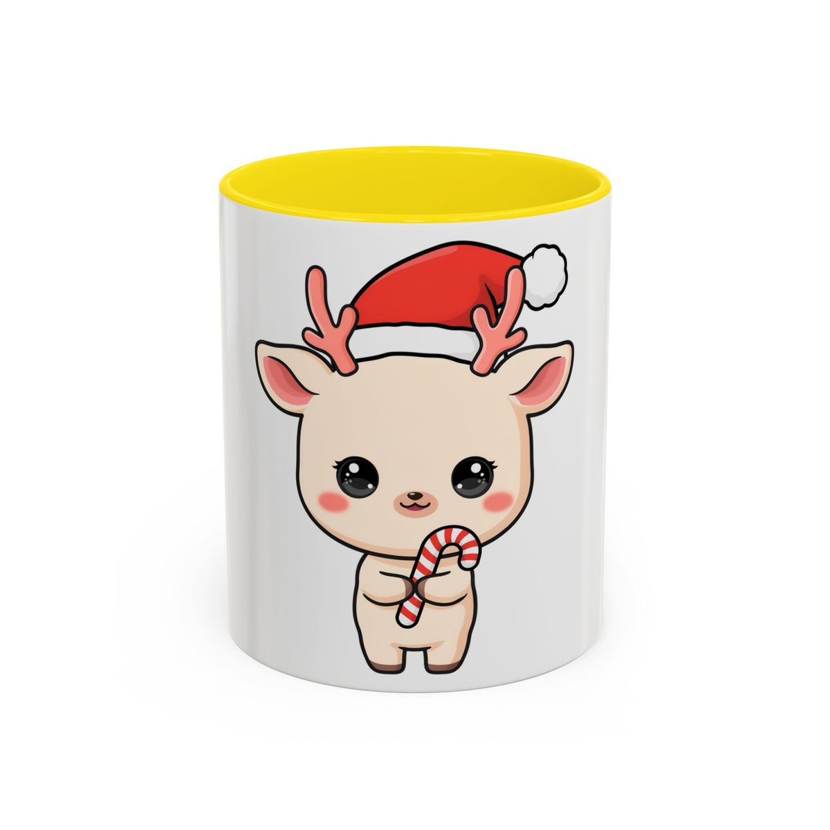 Kawaii Reindeer Christmas Accent Coffee Mug