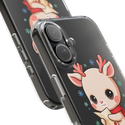 Christmas Reindeer Clear Impact-Resistant Phone Case
