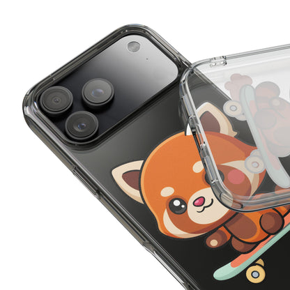 Red Panda Skateboard Phone Case, Cute Kawaii Style