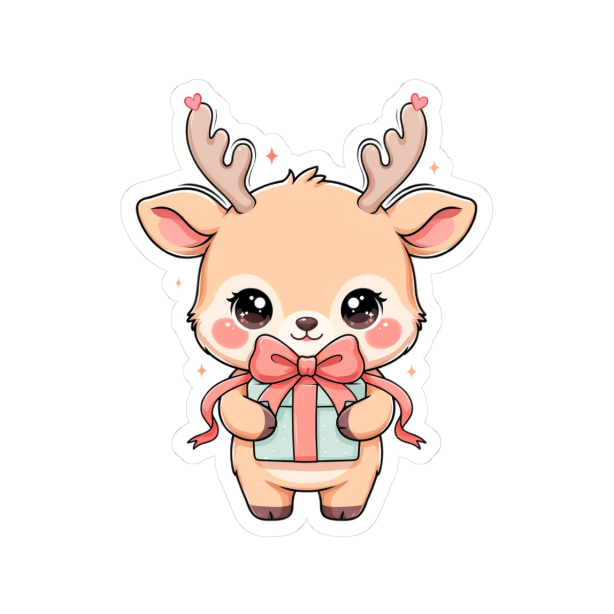 Kawaii Reindeer Sticker for Cute Holiday Decorating