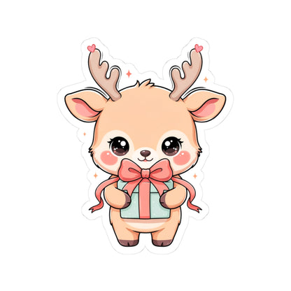 Kawaii Reindeer Sticker for Cute Holiday Decorating