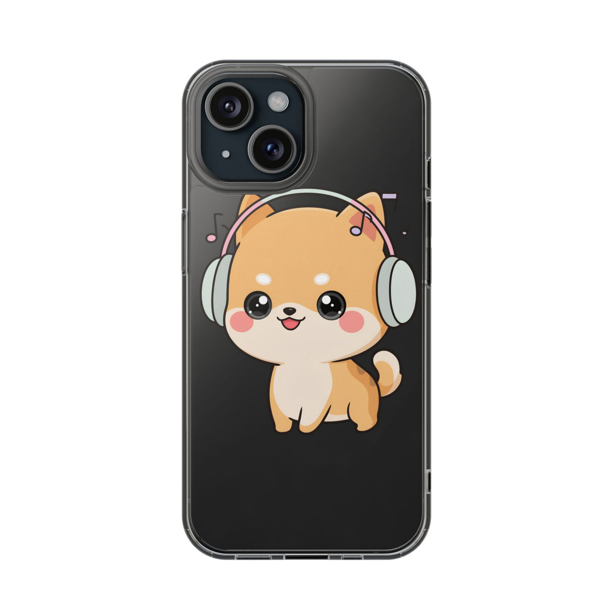 Kawaii Shiba Inu Phone Case – Music Lover Clear Case