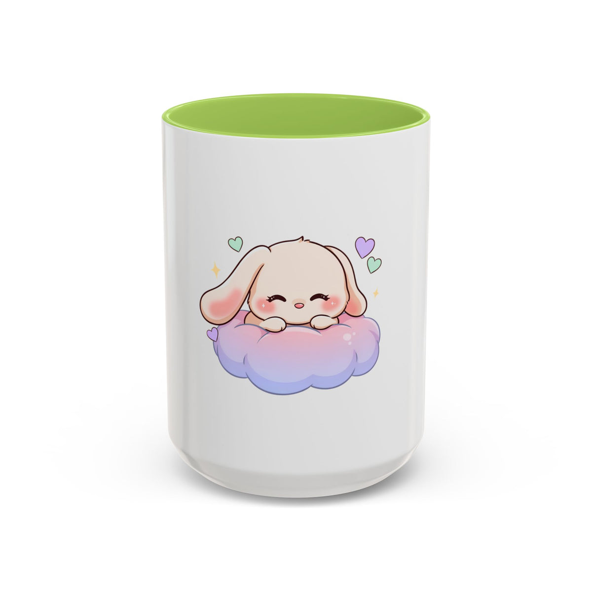 Kawaii Bunny Accent Coffee Mug, Dreamy Cute Animal Gift