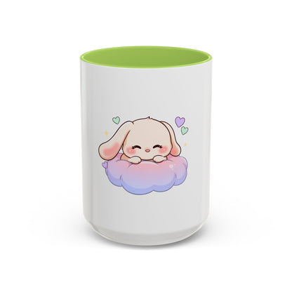 Kawaii Bunny Accent Coffee Mug, Dreamy Cute Animal Gift