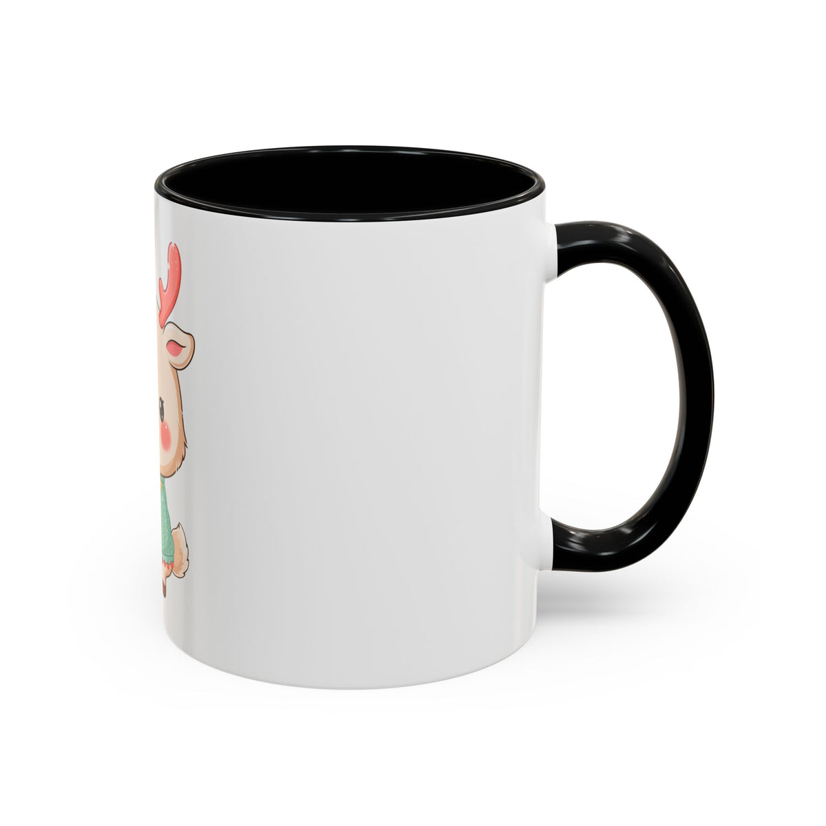 Kawaii Reindeer Christmas Mug – Cute Holiday Accent Coffee Mug