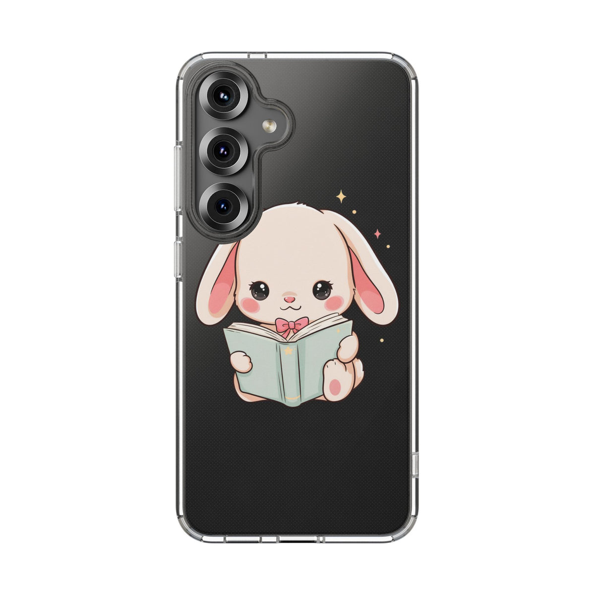 Kawaii Reading Bunny Clear Impact-Resistant Case