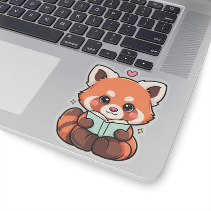 Reading Red Panda Kiss-Cut Sticker for Book Lovers