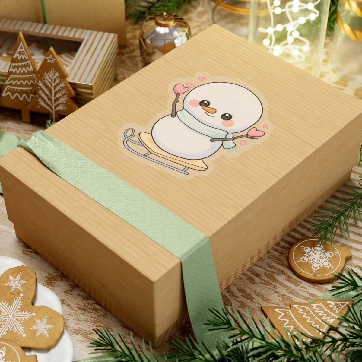 Kawaii Snowman Sticker for Cozy Winter Journals