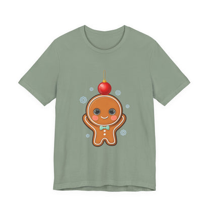 Kawaii Gingerbread Christmas Tee, Cute Holiday Unisex Shirt