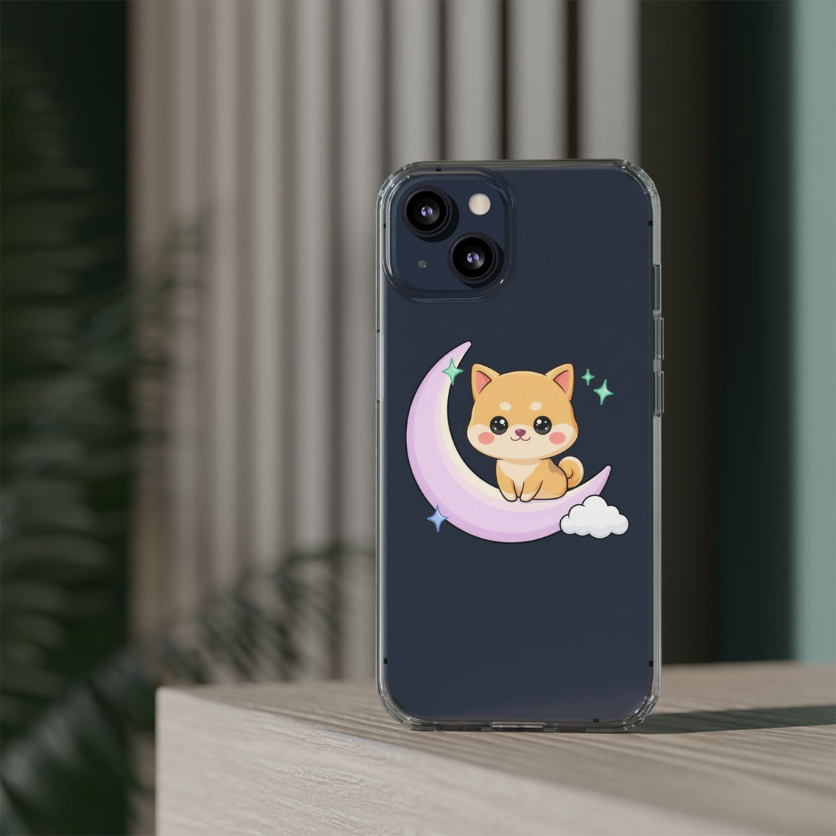Kawaii Shiba Inu Phone Case – Crescent Moon Cutie