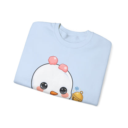 Kawaii Snowman Sweatshirt, Cute Winter Crewneck