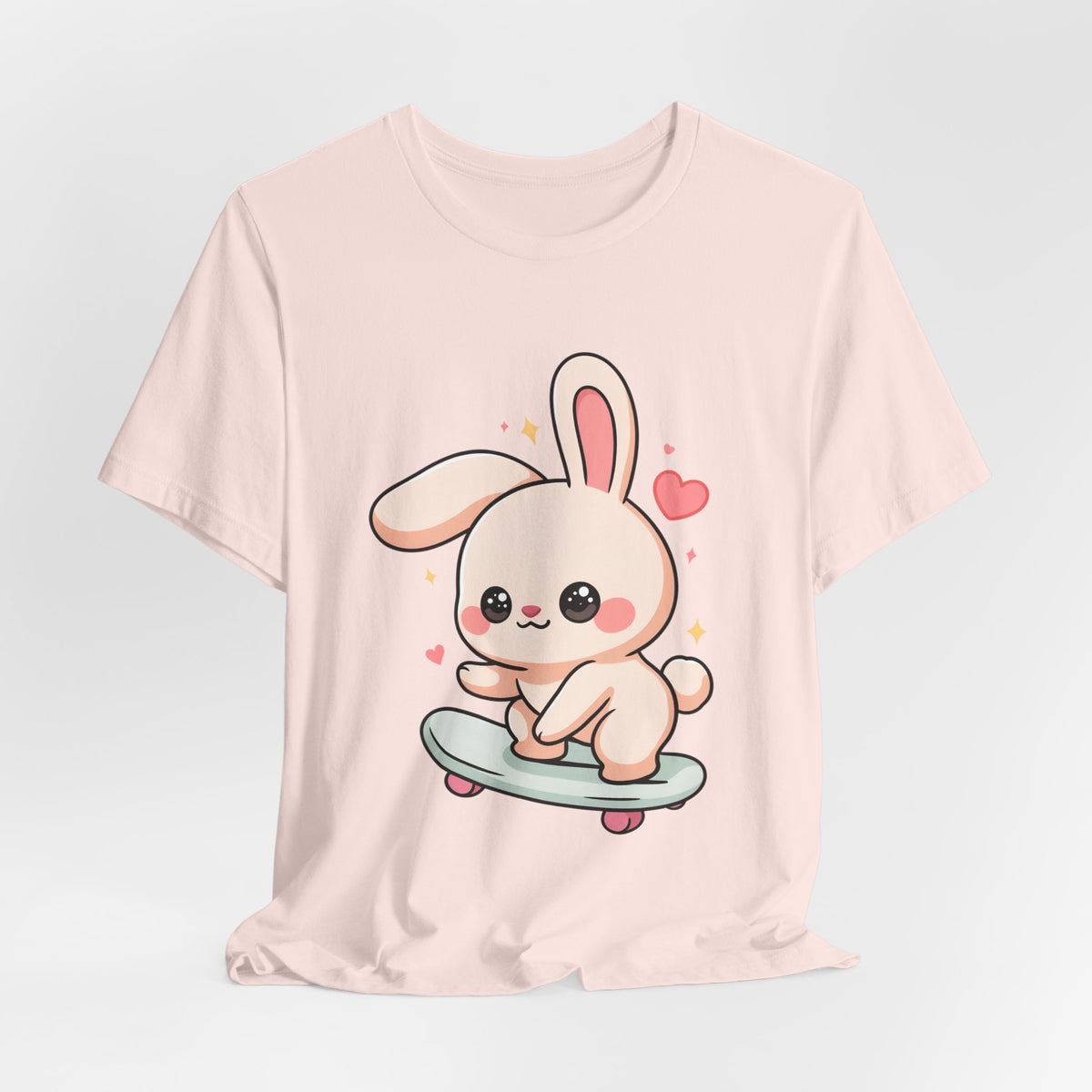 Kawaii Bunny Skateboard T-Shirt for Cute Style Fans