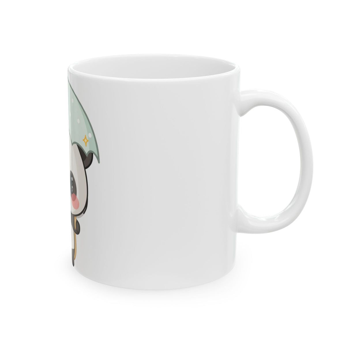 Kawaii Panda Mug with Umbrella | Cute Ceramic Coffee Mug
