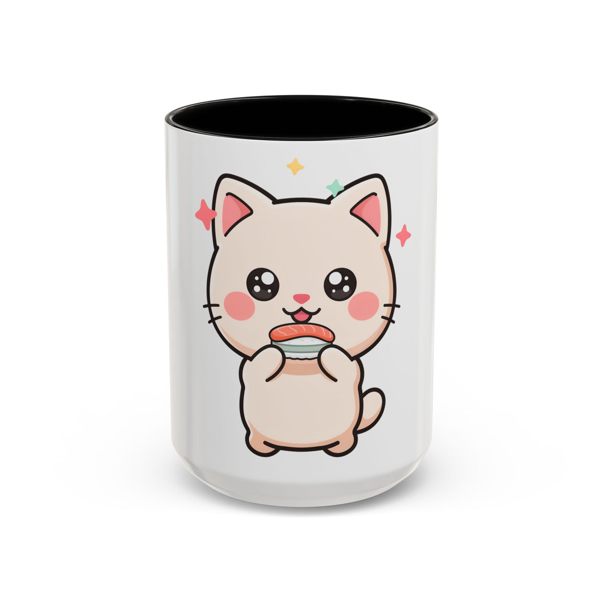 Kawaii Cat Sushi Mug, Cute Accent Coffee Mug