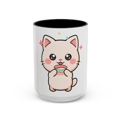 Kawaii Cat Sushi Mug, Cute Accent Coffee Mug