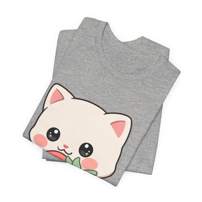 Kawaii Cat Strawberry T-Shirt, Cute Cat Lover Gift
