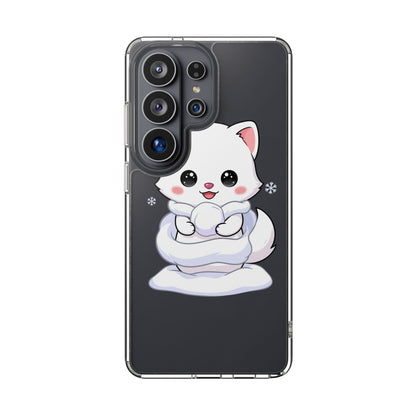 Kawaii Arctic Fox Phone Case, Cute Snow Day Gift