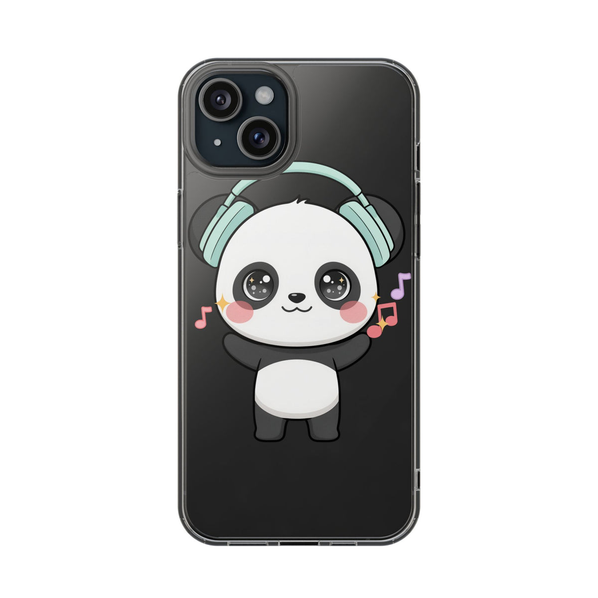 Kawaii Panda Phone Case with Headphones