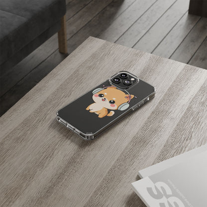 Kawaii Shiba Inu Phone Case – Music Lover Clear Case