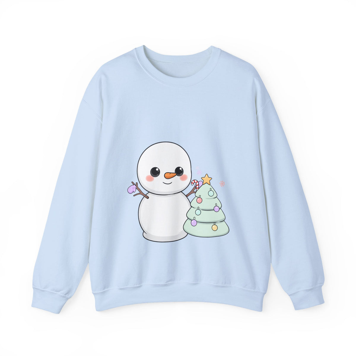 Cute Snowman Christmas Sweatshirt, Kawaii Holiday Crewneck