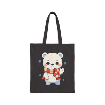 Kawaii Polar Bear Tote Bag for Cozy Christmas Cheer