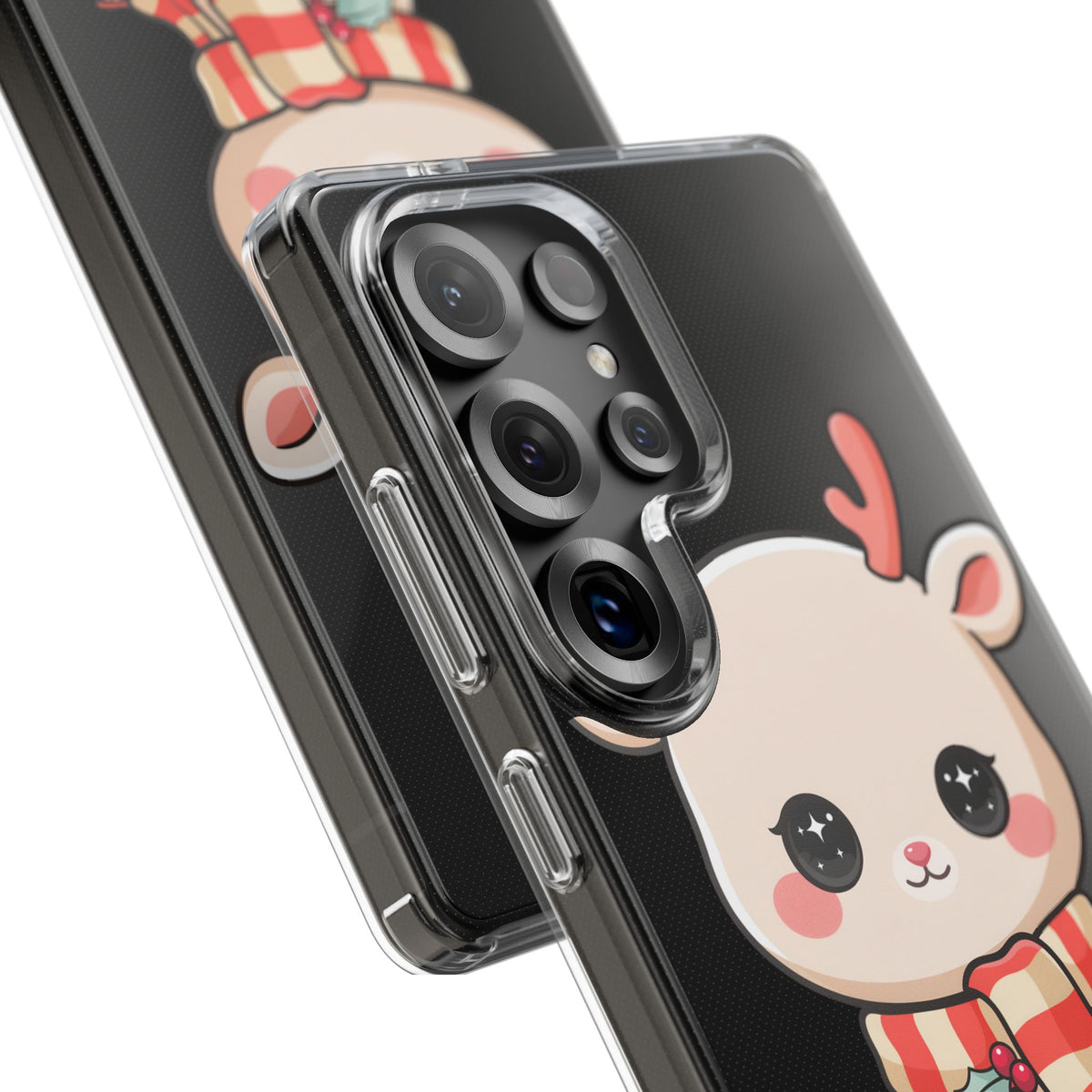 Christmas Reindeer Phone Case, Cute Kawaii Holiday Gift
