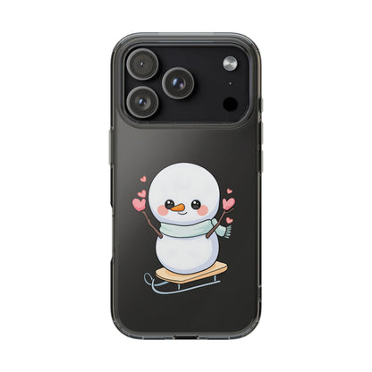 Kawaii Snowman Phone Case, Cute Winter Cheer