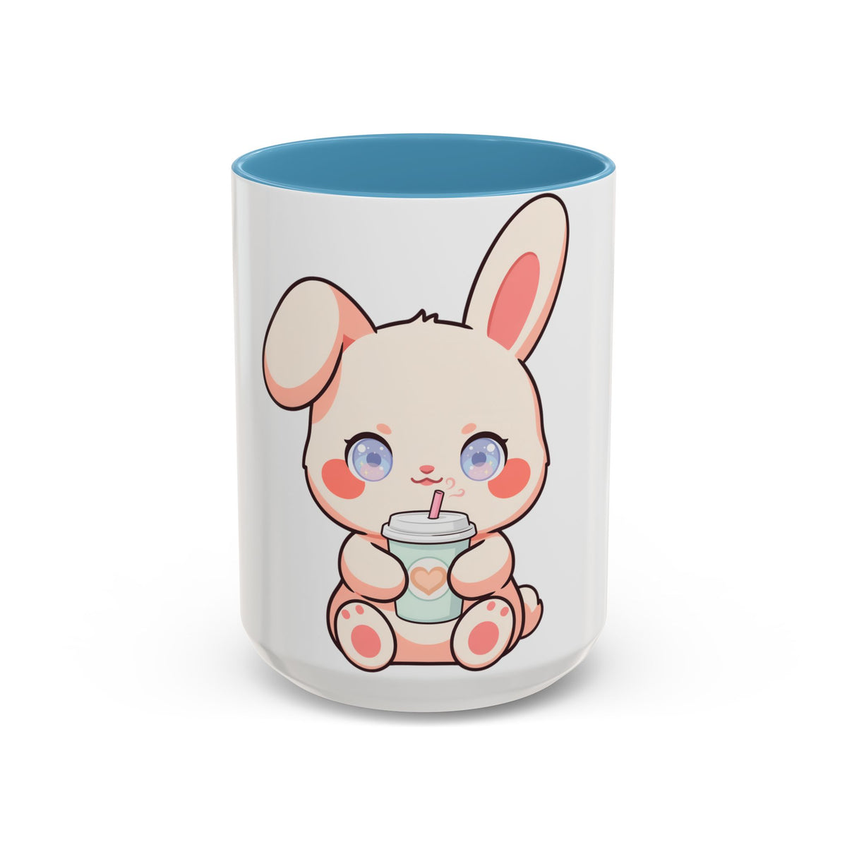 Kawaii Bunny Coffee Mug, Cute Latte Lover Accent Mug