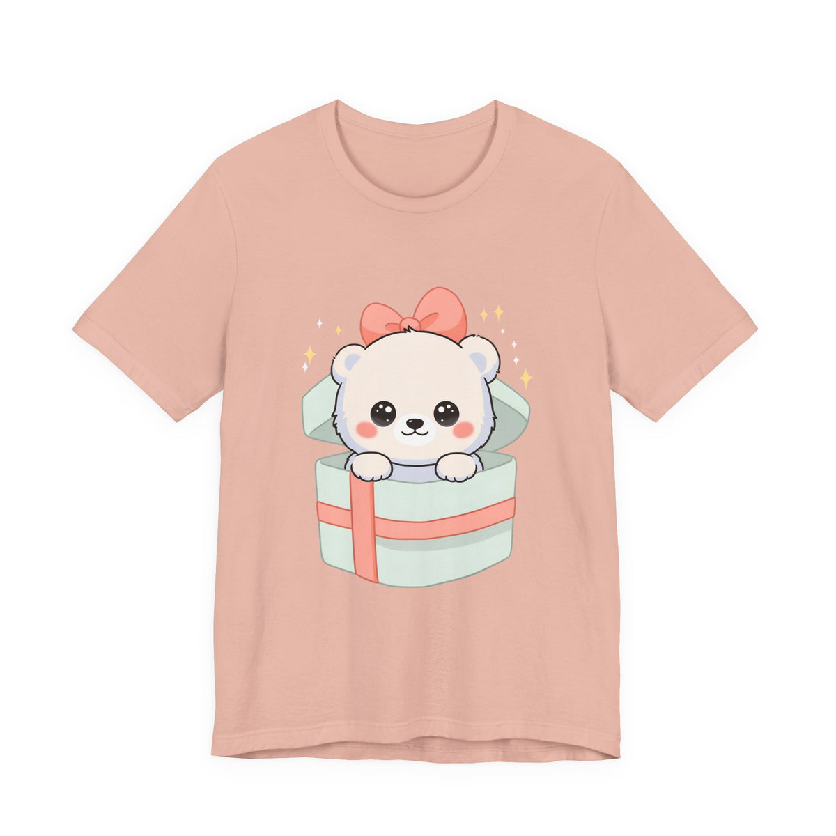 Kawaii Polar Bear Tee, Cute Gift Box Cub Unisex Shirt