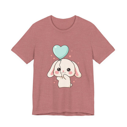 Kawaii Bunny T-Shirt with Balloon – Cute Chibi Rabbit Tee