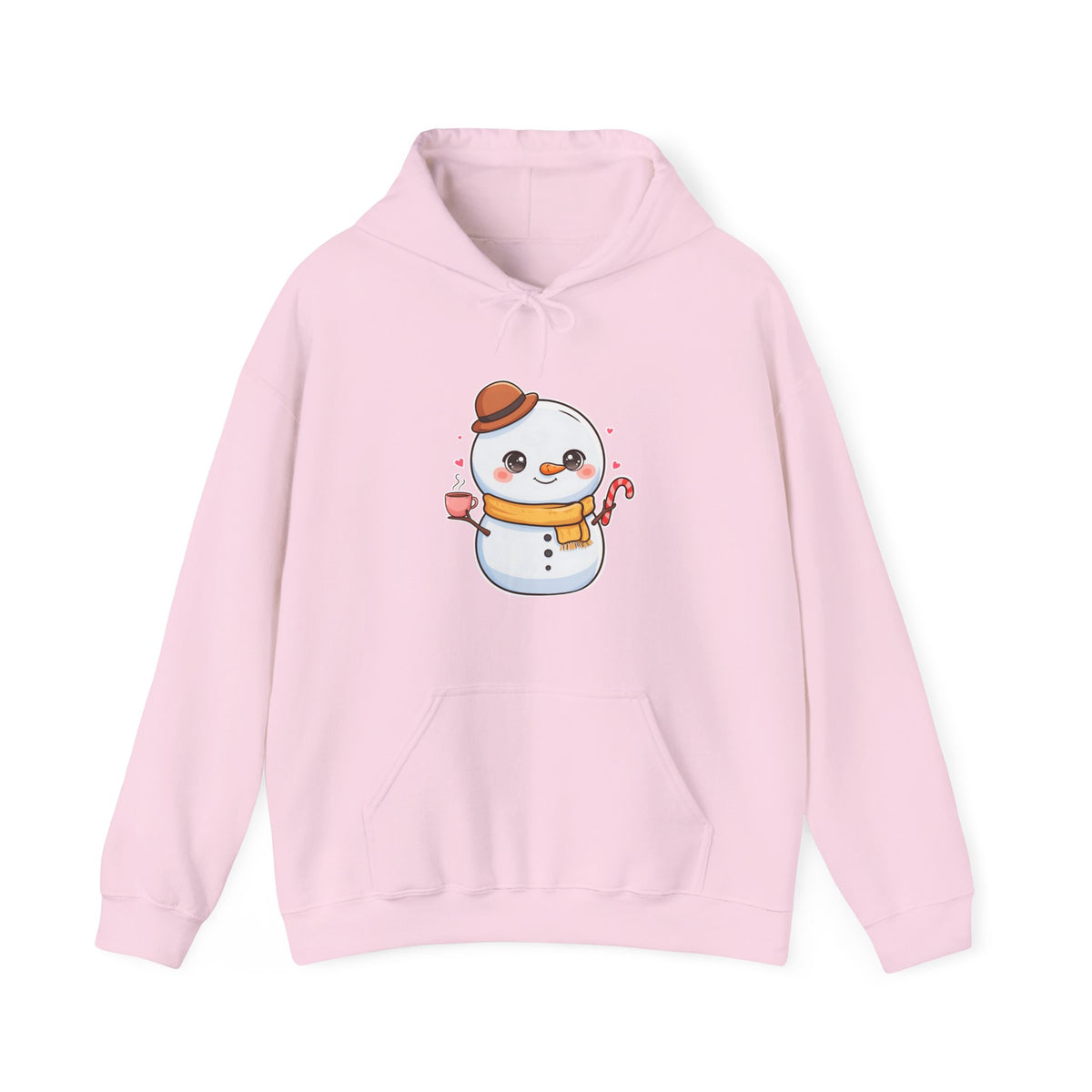 Kawaii Snowman Hoodie, Cozy Winter Unisex Sweatshirt