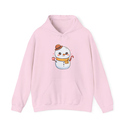 Kawaii Snowman Hoodie, Cozy Winter Unisex Sweatshirt